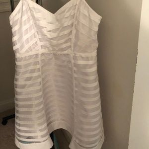 BEBE Sheer Illusion White Dress Size 10
